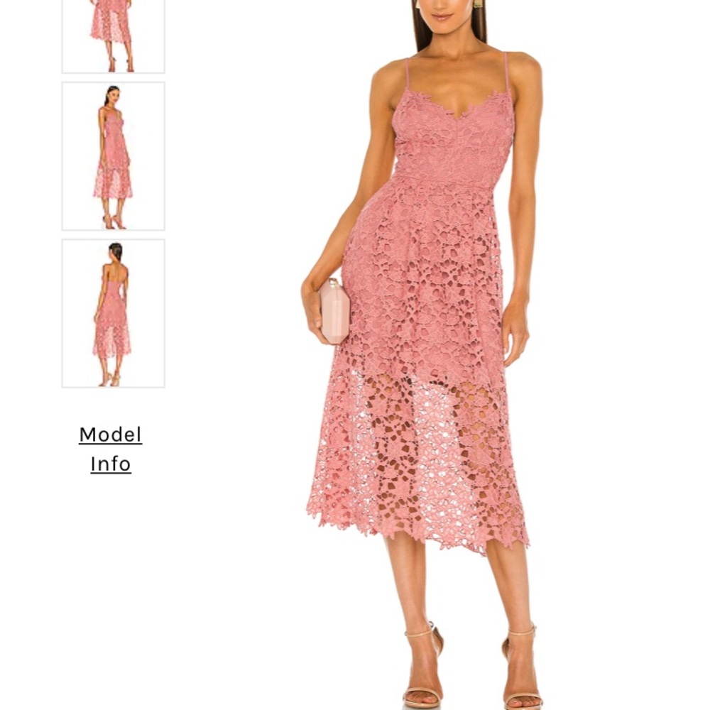 NWT ASTR Lace A-Line Midi Dress in Dark Blush